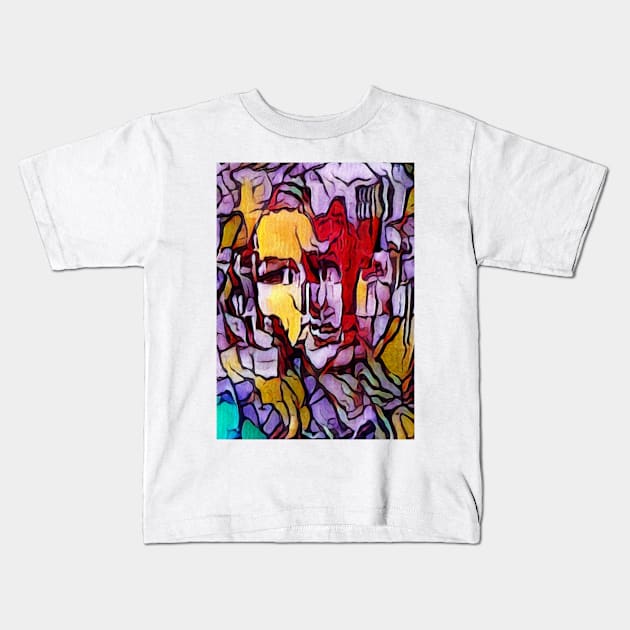 Abstract woman portrait Kids T-Shirt by rolffimages